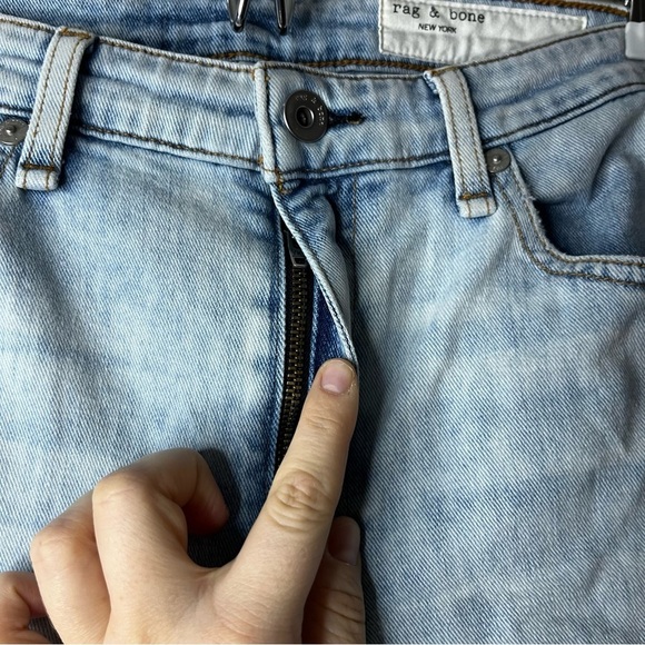 Rag & Bone Nina High Rise Ankle Cigarette Light Wash Comfy Stretchy Jeans - Picture 6 of 12